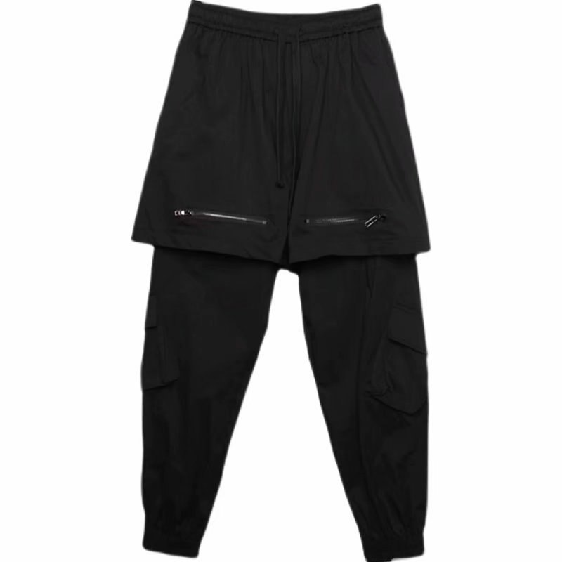 HOUZHOU Black Goth Punk Pants Men Joggers Punk Rave Gothic Trousers Male Techwear Autumn Japanese Streetwear Hip Hop Spliced