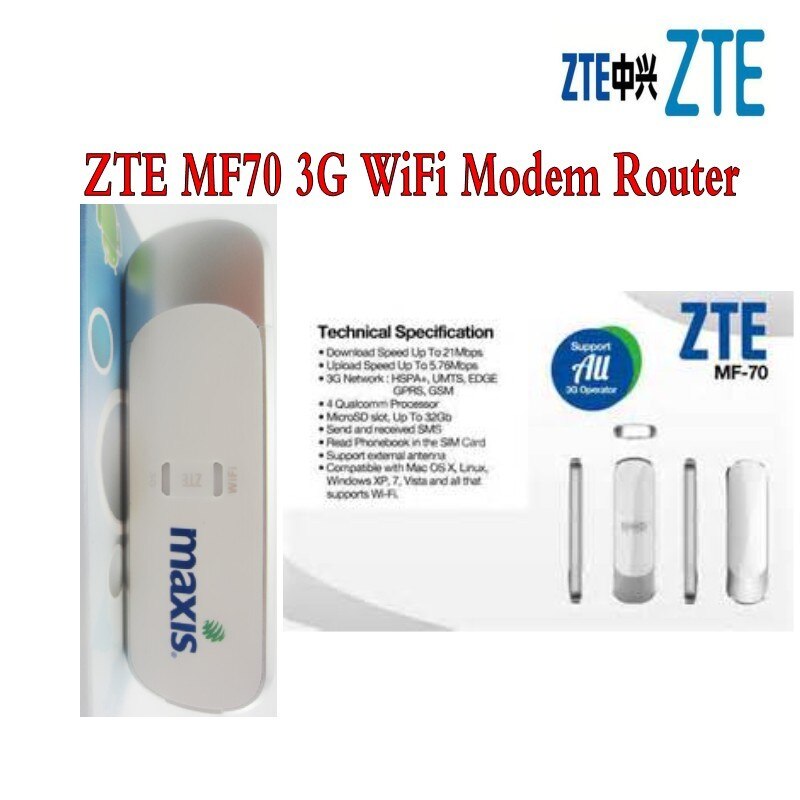 MINI Hotspot Mobile 3G ZTE MF70 + 10 appareils, partage en ligne avec antenne