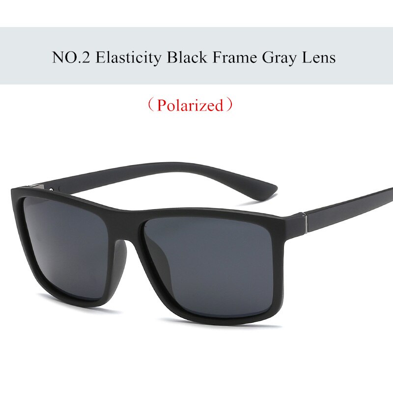 YOOSKE Retro Polarized Sunglasses Men Classic Brand Driving Sun Glasses Male Rectangle Sunglass UV400: black