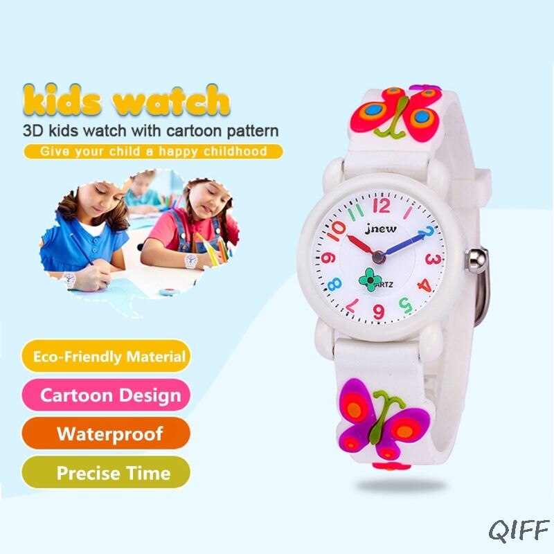 Kid 3D Butterfly Silicone Waterproof Watch For Girl Children Watches