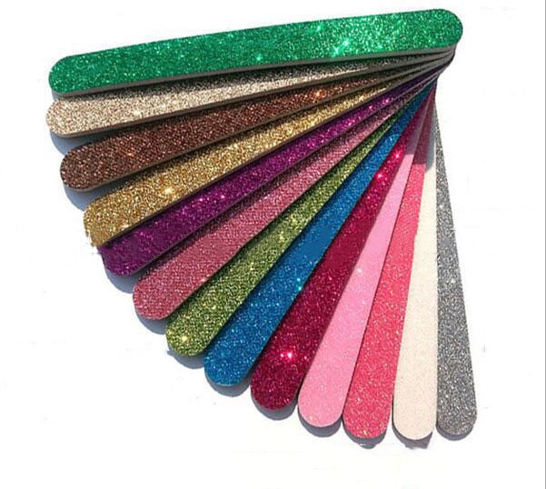 200 Pcs Willekeurige Kleur Glitter Nagelvijl Eva Nagelvijl Persoonlijke Nail File Manicure Tool