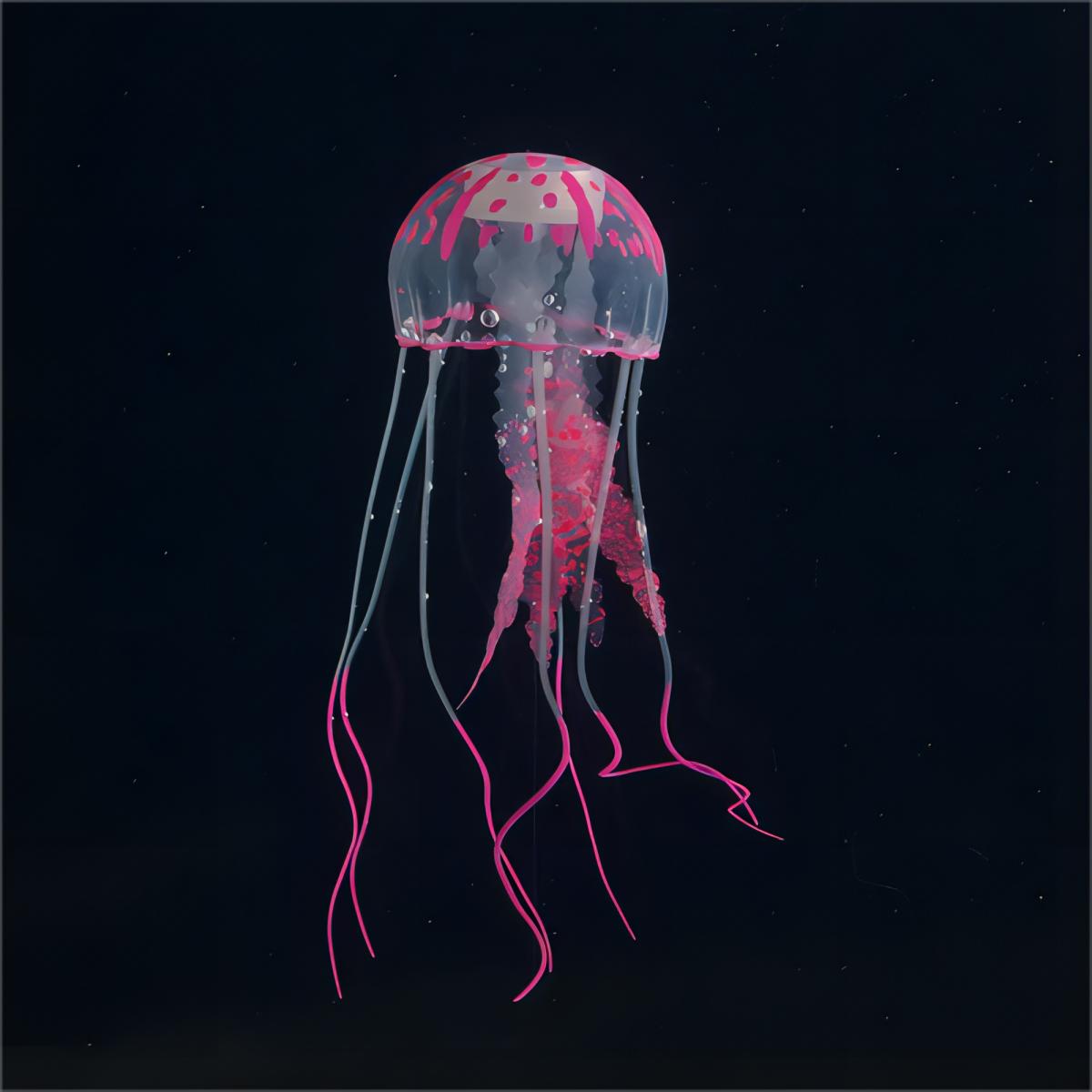 Méduse fluorescente artificielle, 1 pièce, décoration d'aquarium en Silicone, Simulation de paysage, aquarium rouge, aménagement paysager: M / MARRON