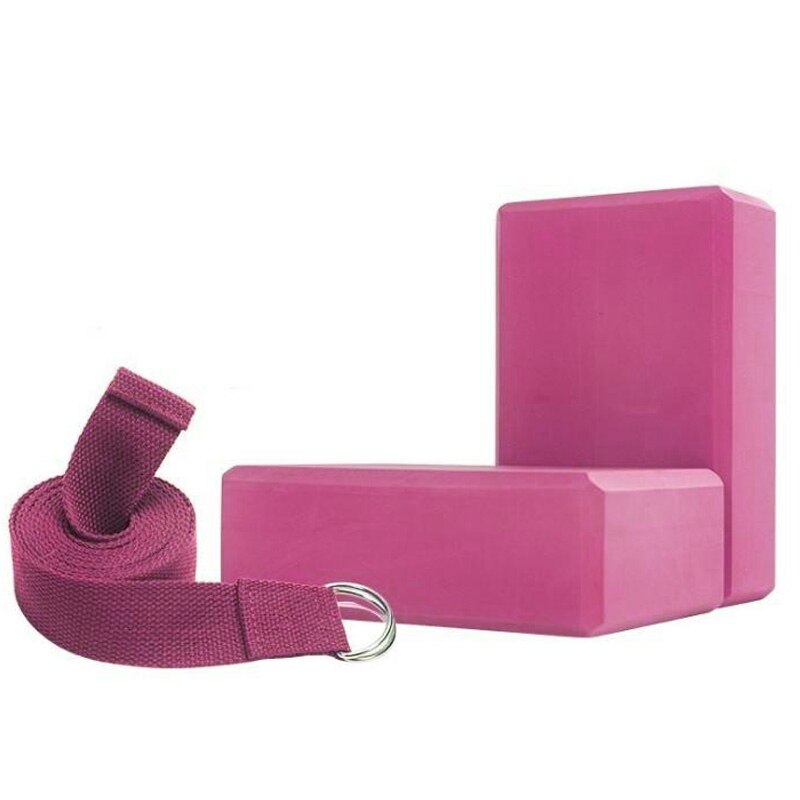Hjemme yoga blokksett yoga murstein yoga blokk stretch band pilates kroppsforming trening trening treningsutstyr rosa: Default Title