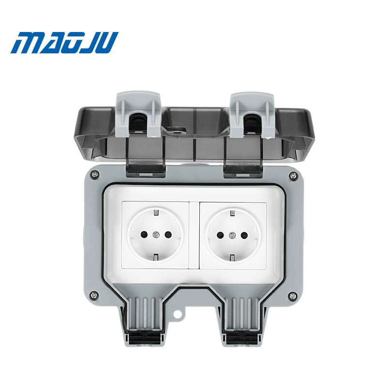 Prise électrique USB Type 2, 13A/16A, pour l'extérieur, boîtier de sortie étanche, européen, britannique et russe