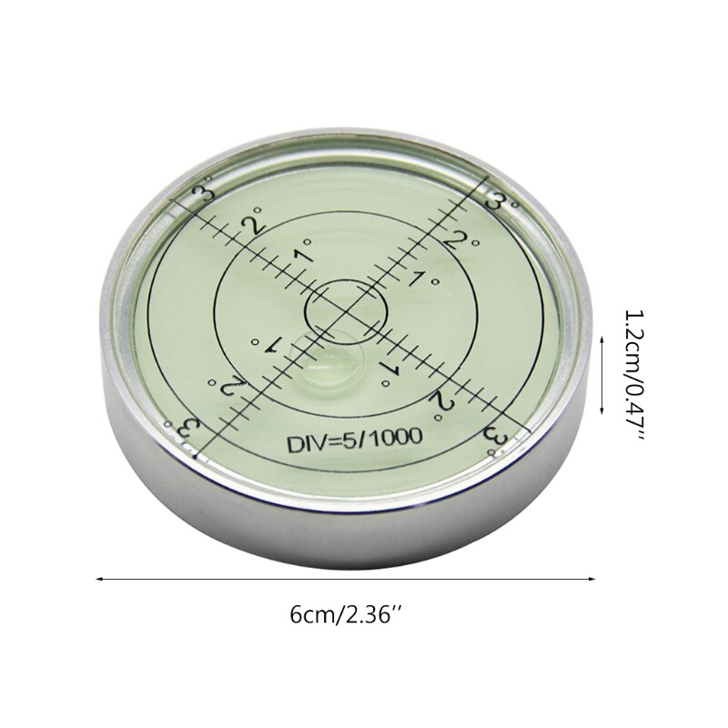 60mm/2.36" Bullseye Level Aluminium Case Round Bubble Level Precision Round Bullseye Bubble Level Bullseye Spirit Bubble