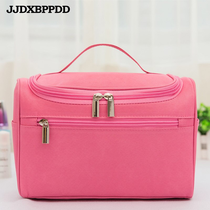 Makeup bag Cheap Women Bags Men Large Waterproof Nylon Travel Cosmetic Bag Organizer Case Necessaries Make Up Wash Toiletry Bag: Pink