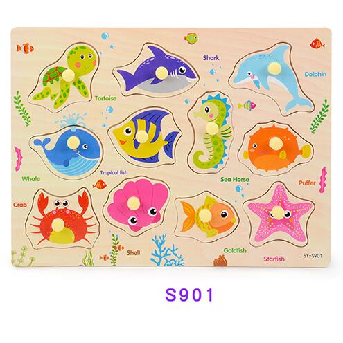 Kids Puzzels Speelgoed Voor 2-4 Leeftijden, houten Speelgoed Puzzels Kids Houten Games Onderwijs Leren Speelgoed Cartoon Dier Voor Kinderen Speelgoed: WHITE