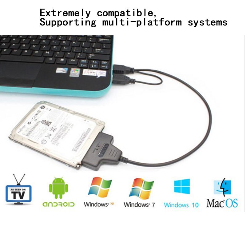 USB SATA 7+15Pin Adapter Converter Cable for 2.5 inch HDD Laptop Hard Disk Disk Drive Computer Cables Connectors SATA TO USB