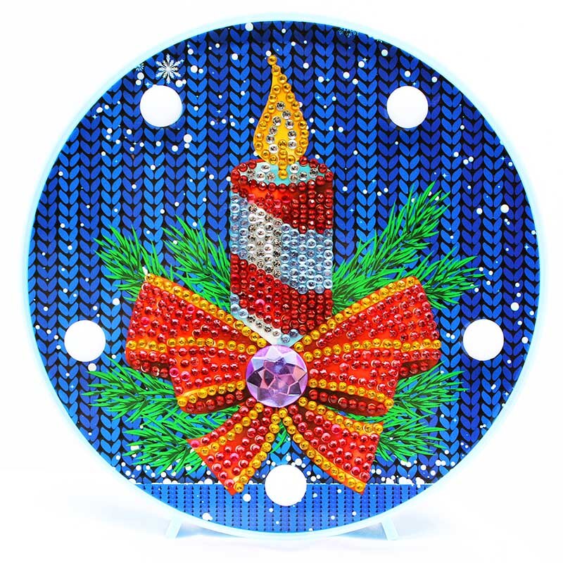 Homfun diamant maleri led lampe lys mandala 5d diamant broderi landskab rhinestones diy diamant jul halloween: Zxd 048