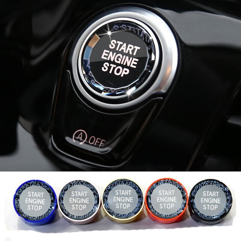 Auto Innen Schalter Abdeckung Kristall eins-Schlüssel-Motor Anfang halt Geschmack Aufkleber trimmen für BMW 1/2/3/4/5/6/7 Serie X1 X2 x3 X4 X5 X6