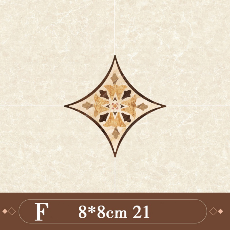 21pcs Self Adhesive PVC Ceramic Tile Stickers Waterproof Wall Sticker Art Diagonal Floor Stickers Kitchen Decorative Sticker: F