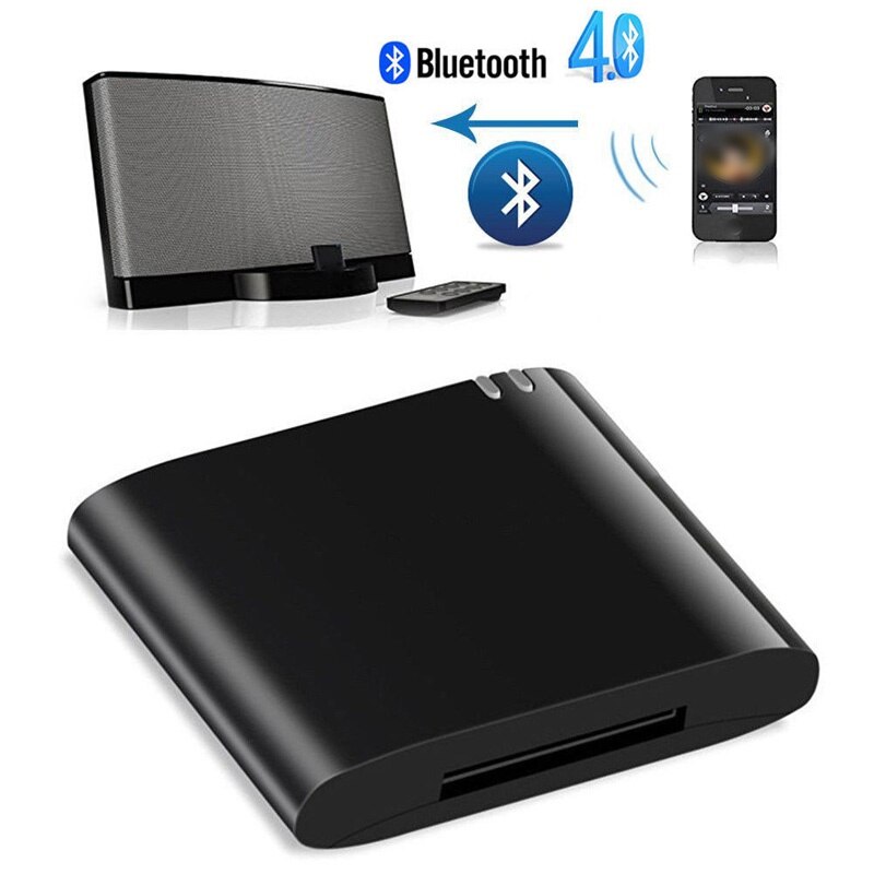 for iPhone iPod 30 Pin Dock Speaker Wireless Bluetooth Adapter Stereo Bluetooth 4.1 Music Receiver Audio Adapter