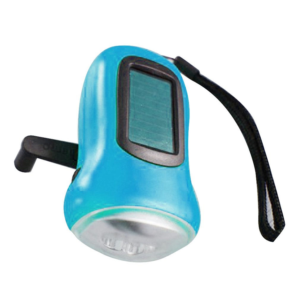 Mini 3 Led Zonne-energie Hand Crank Zaklamp Oplaadbare Led Emergency Tent Camping Zaklamp Draagbare Voor Buiten Gebruik: blue