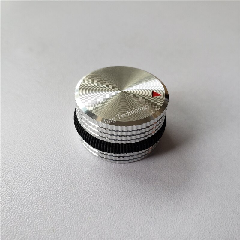 4 stk aluminiumsknap farve cirkel potentiometer knop sølvskive 25*15.5*6mm rød trekant volumen knap switch encoder forstærker: Sort