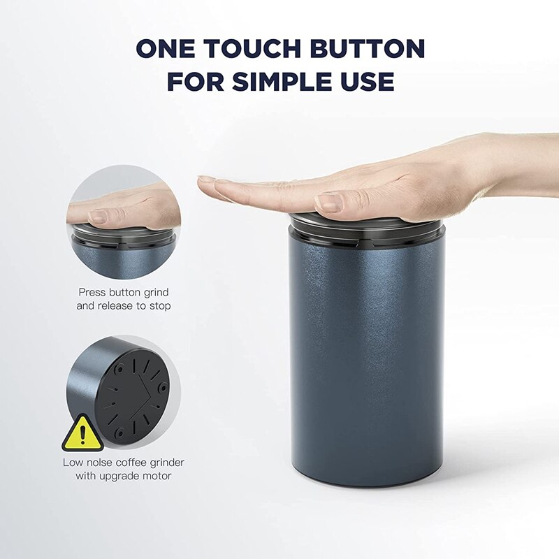 Electric Coffee Grinder, Spice Grinder With Stainless Steel Blade &amp; Bowl, One-Touch Control Coffee Bean Grinder