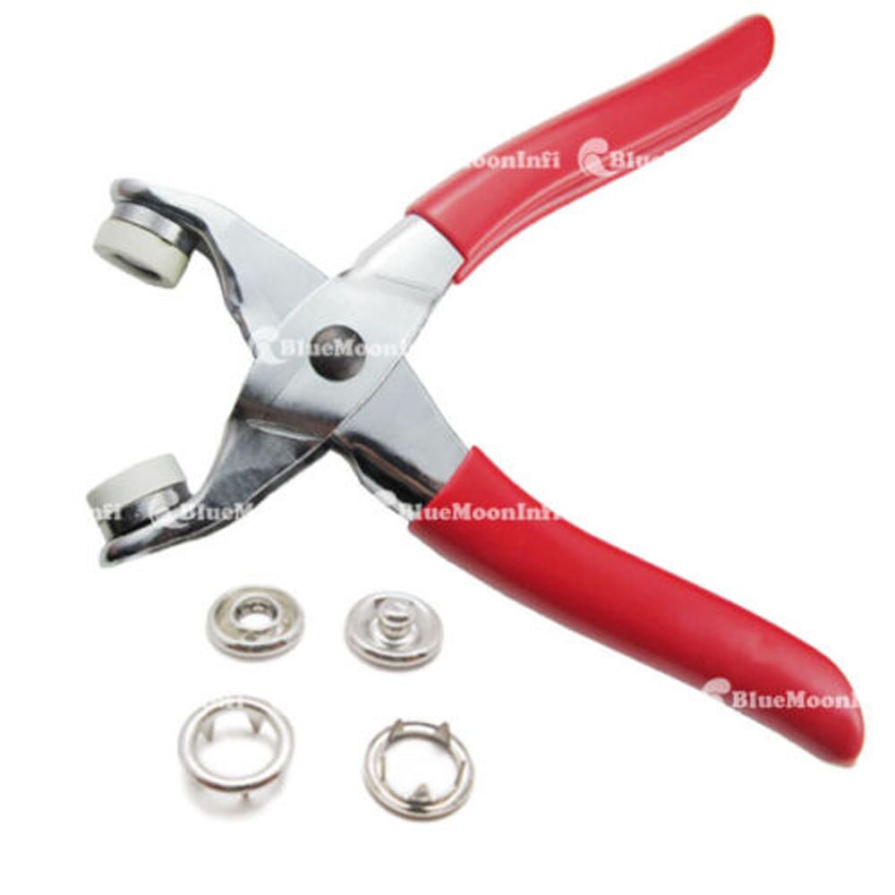 25 sets Easy Press stud attaching tool Nickel Sew + Snap Fastener Pliers 3/8" 10mm