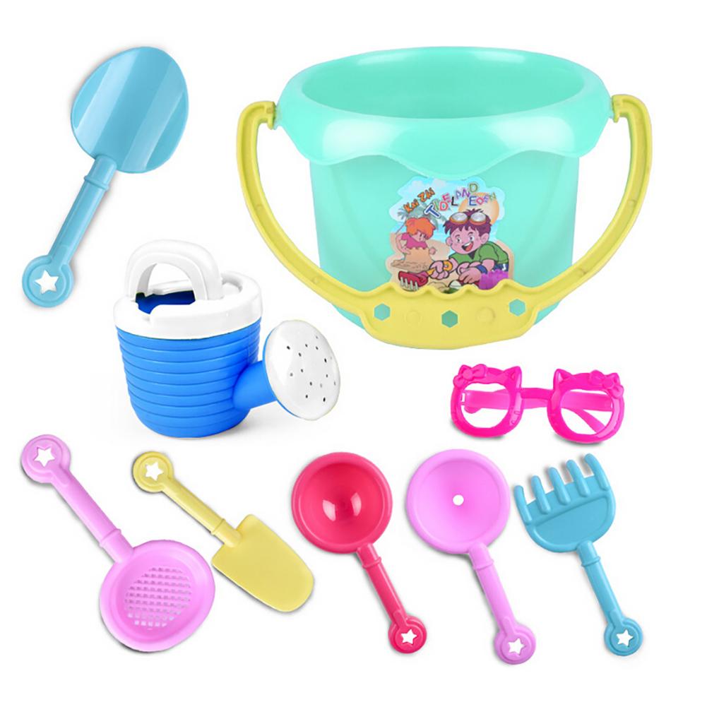 9 pièces enfant en bas âge enfants en plein air sable plage seau pelle râteau eau jouets ensemble