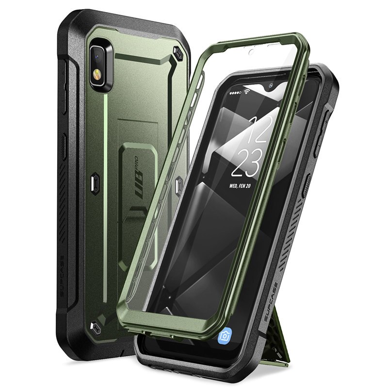 Supcase Voor Samsung Galaxy A10e Case ) ub Pro Full-Body Robuuste Holster Case Met Ingebouwde Screen Protector &amp; Kickstand: MetallicGreen