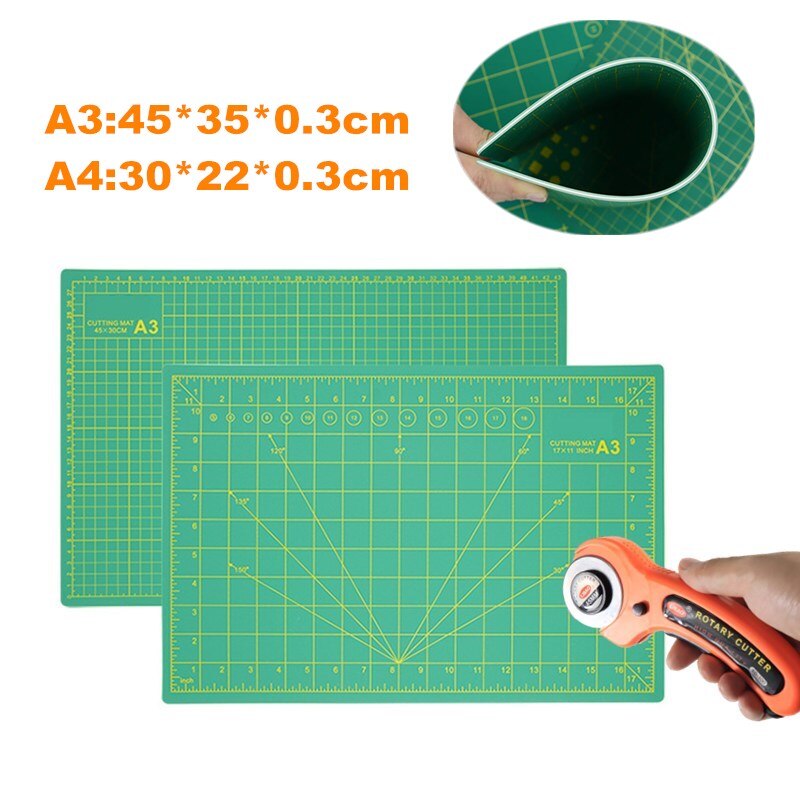 Art Self Healing PVC Cutting Mat, Double Sided, Gridded Rotary Cutting Board for DIY Craft, Fabric,Sewing, Scrapbooking Project