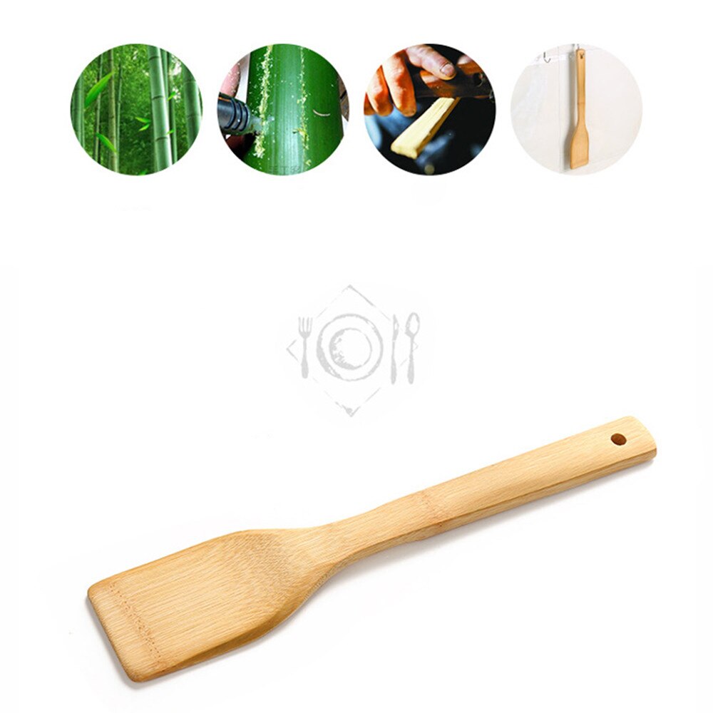 Bamboo Utensil Kitchen Wooden Cooking Tools Spoon Spatula FDH
