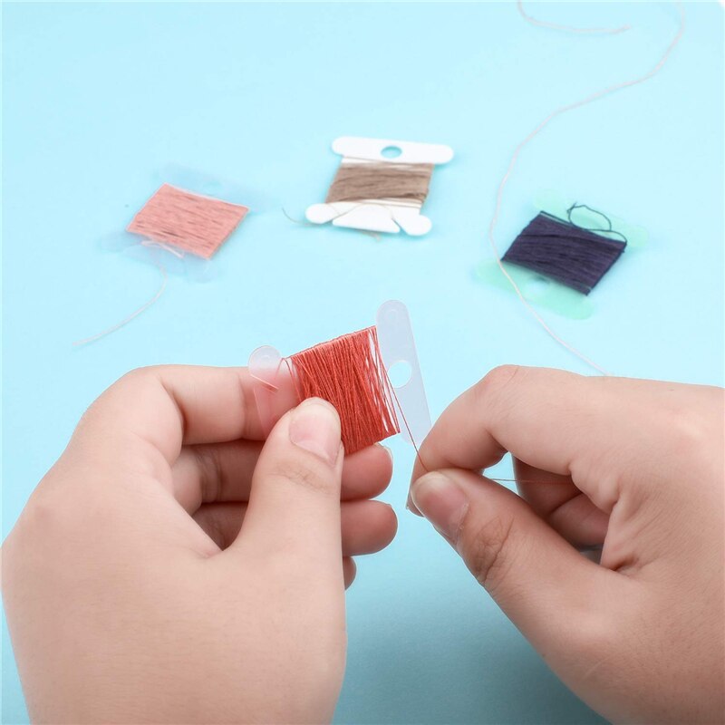 100pcs Cross Stitch Winding Board 5 Colors Plastic Winding Board Card Board Cross Stitch Finishing Tool Winding Board