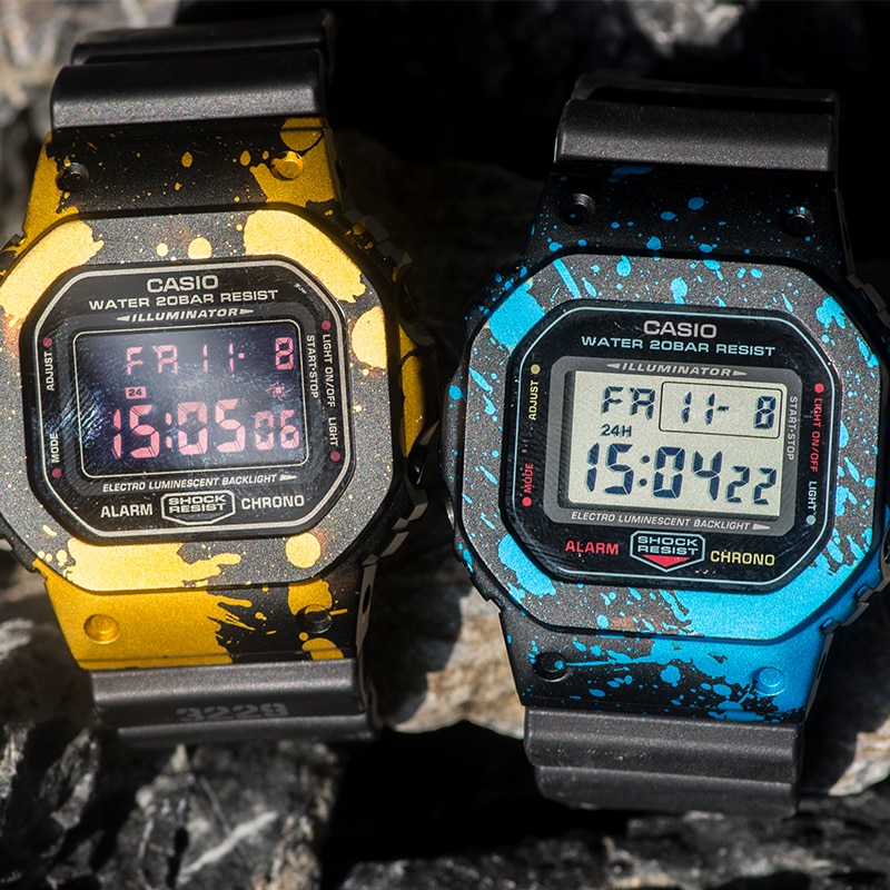 Urkasse i aluminiumslegering til casio g-shock dw -5600 gw5000 dw-5000/5025/5030 gwx -5600 street graffiti ur kofanger tilbehør