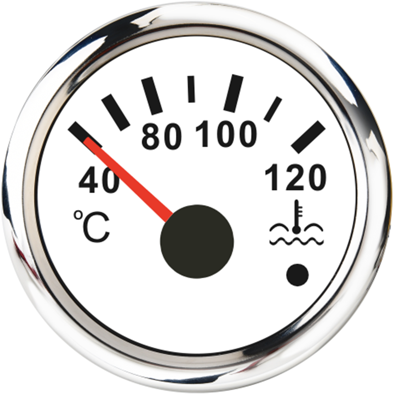 Indicador de temperatura de agua para coche, indicador de temperatura de barco, camión, 2 pulgadas, 52mm, 40-120 ℃, medidor de Moto, indicador de vehículo con luz trasera roja