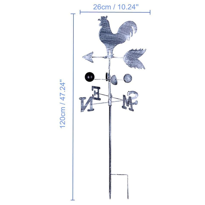 Traditionele Haan Weathervanes Iron Cock Windvaan Wind Snelheid Richting Indicator Tuin Yard JS23
