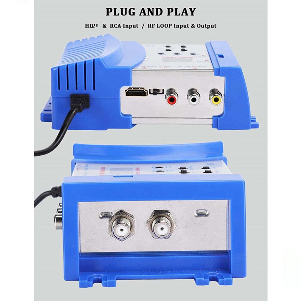 SDR HDM69 Digital RF HDMI-compatible Modulator AV to RF Converter VHF UHF PAL Standard Portable Modulator for EU 100-240V