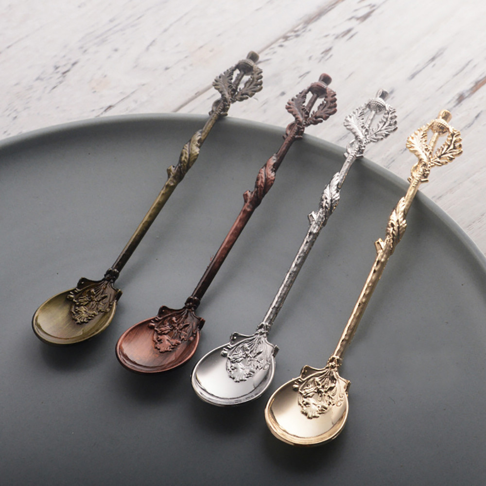 Keuken Lepel Luxe Vintage Koninklijke Paleis Gesneden Mini Thee Koffie Lepel Ijs Dessert Lepel Theelepels Keuken Gadgets