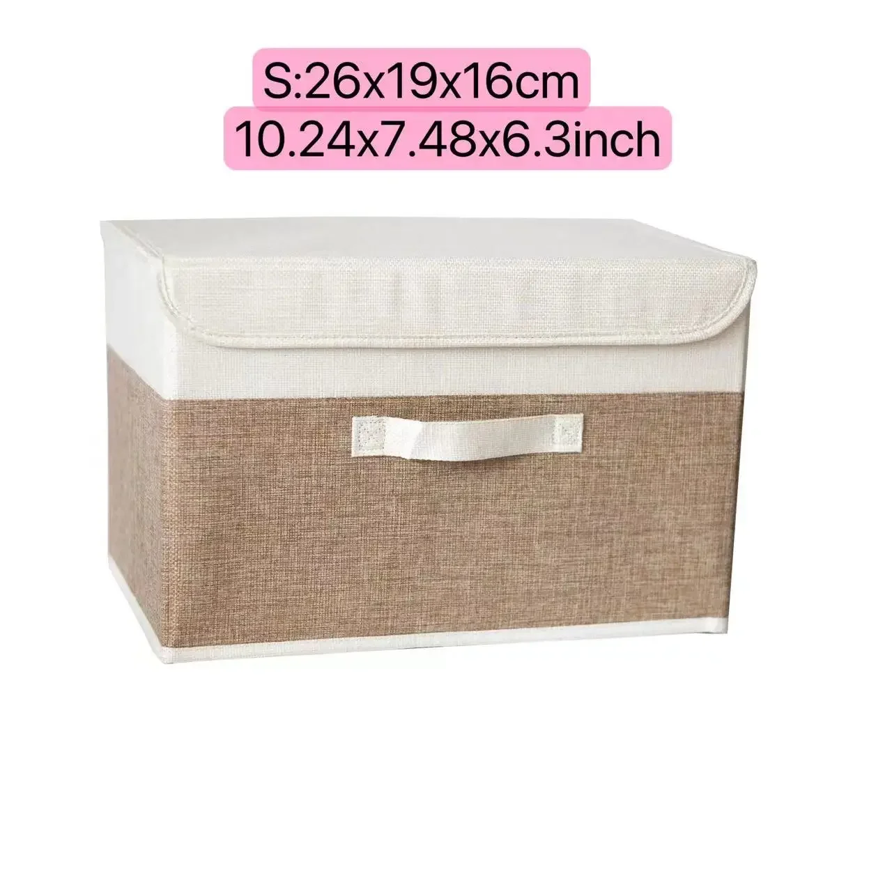 Folding Non Woven Fabric Storage Box Large Capacity Dustproof Storage Box Home Supplies Clothing Sock Dustproof Storage Box: Brown