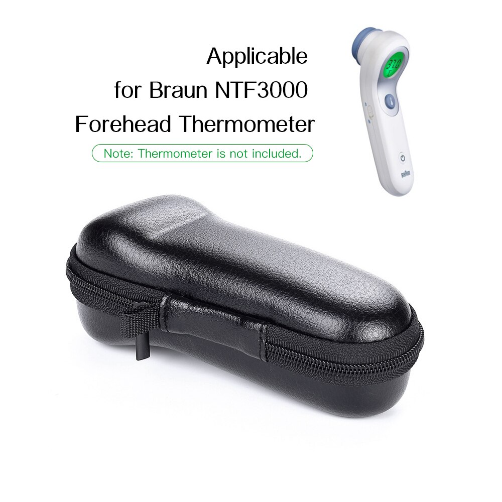 Forehead Thermometer Storage Bag for NTF3000 Hard Case with Leather Surface Shockproof Waterproof Odorless Carrying Case