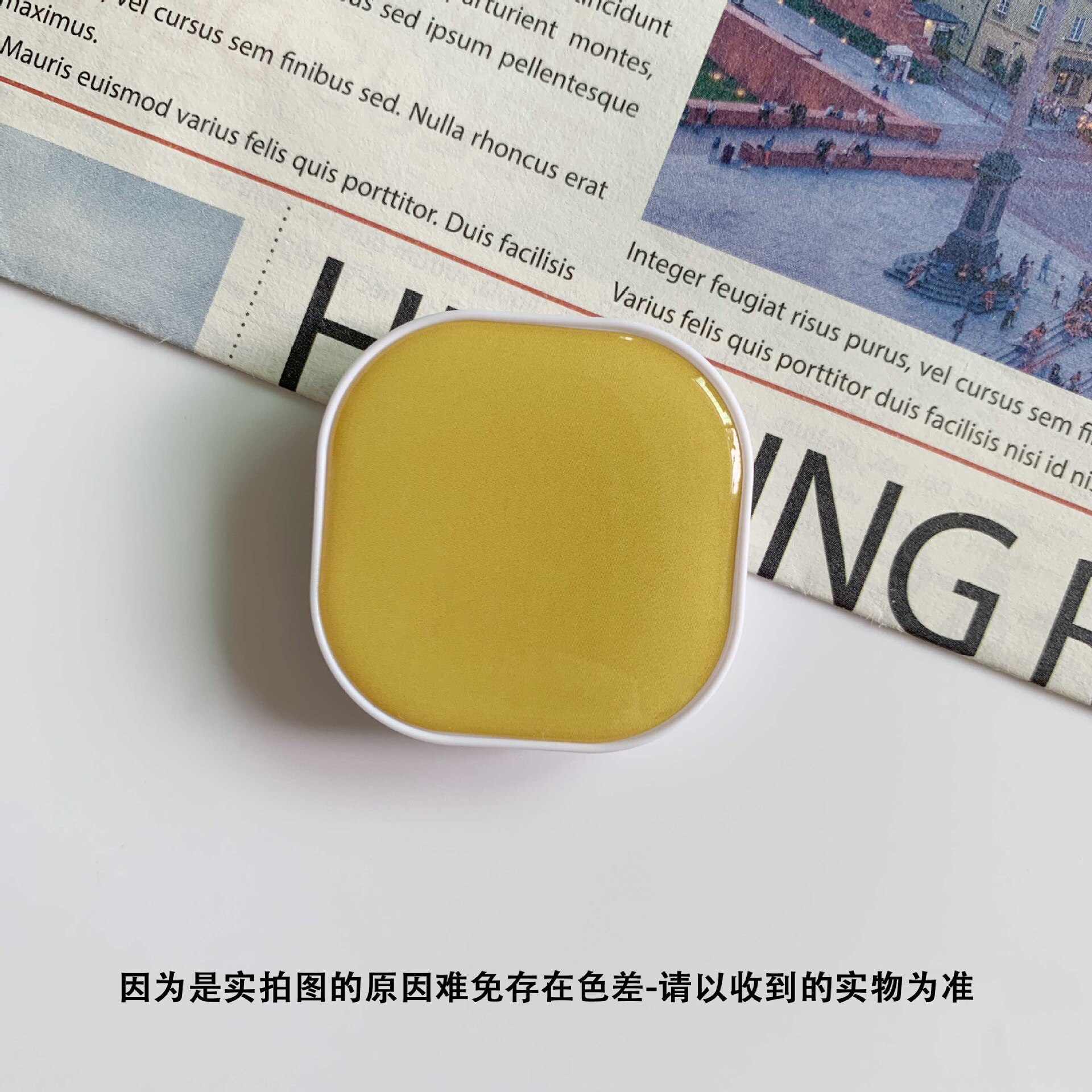 Solid Color Square Phone Holder Foldable Tablet Stand Socket Finger Fit Easy Grip Universal for iPhone 11 X XR Xiaomi note 9 pro: N08 Yellow