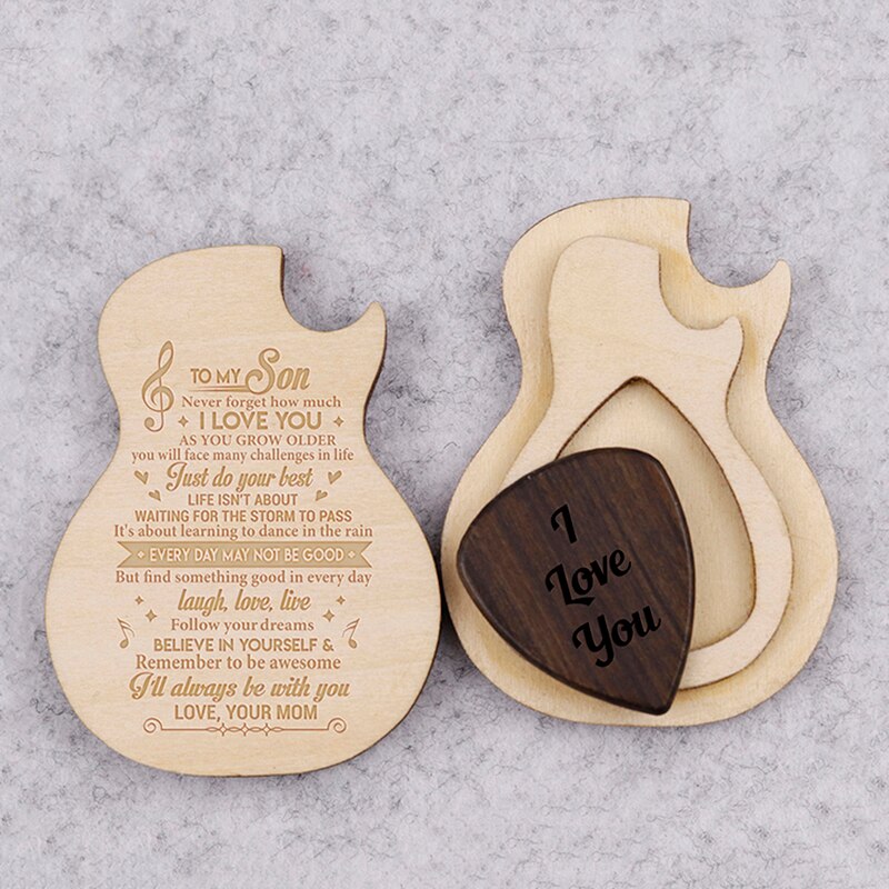 Holz Gitarre wählen Kasten elektrische gitarre Kasten liebhaber plektrum Kasten hochzeit gitarre freund musik Q00085 gravieren: Q00085