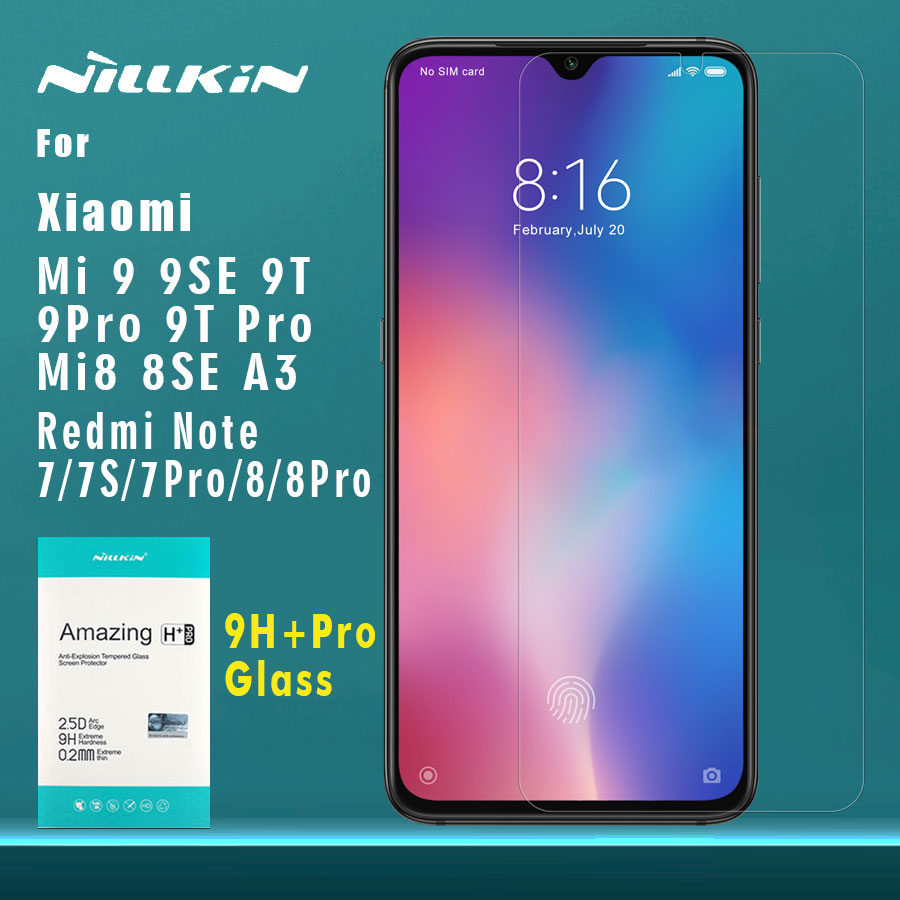 Nillkin for Xiaomi Mi 9 Pro 5G 9 8 9T Pro A3 Mi9 Mi8 SE Lite 9H Glass Tempered Glass Screen Protector for Redmi Note 8T 8 7 Pro