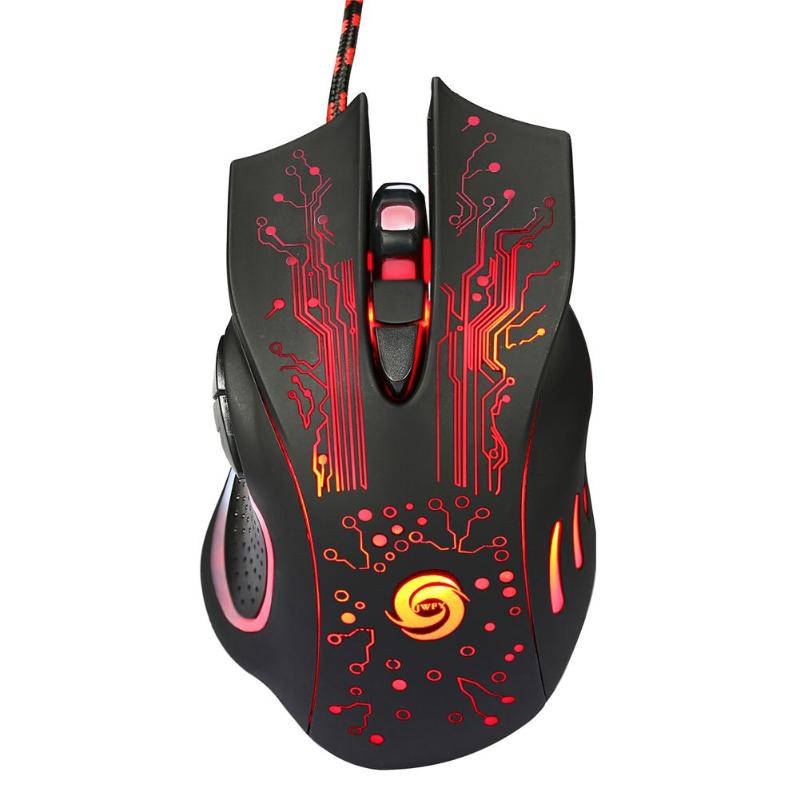 Langallinen pelihiiri 7 painike 5500 3200 dpi led usb tietokone hiiri gamer hiiret mause taustavalolla kannettavalle tietokoneelle