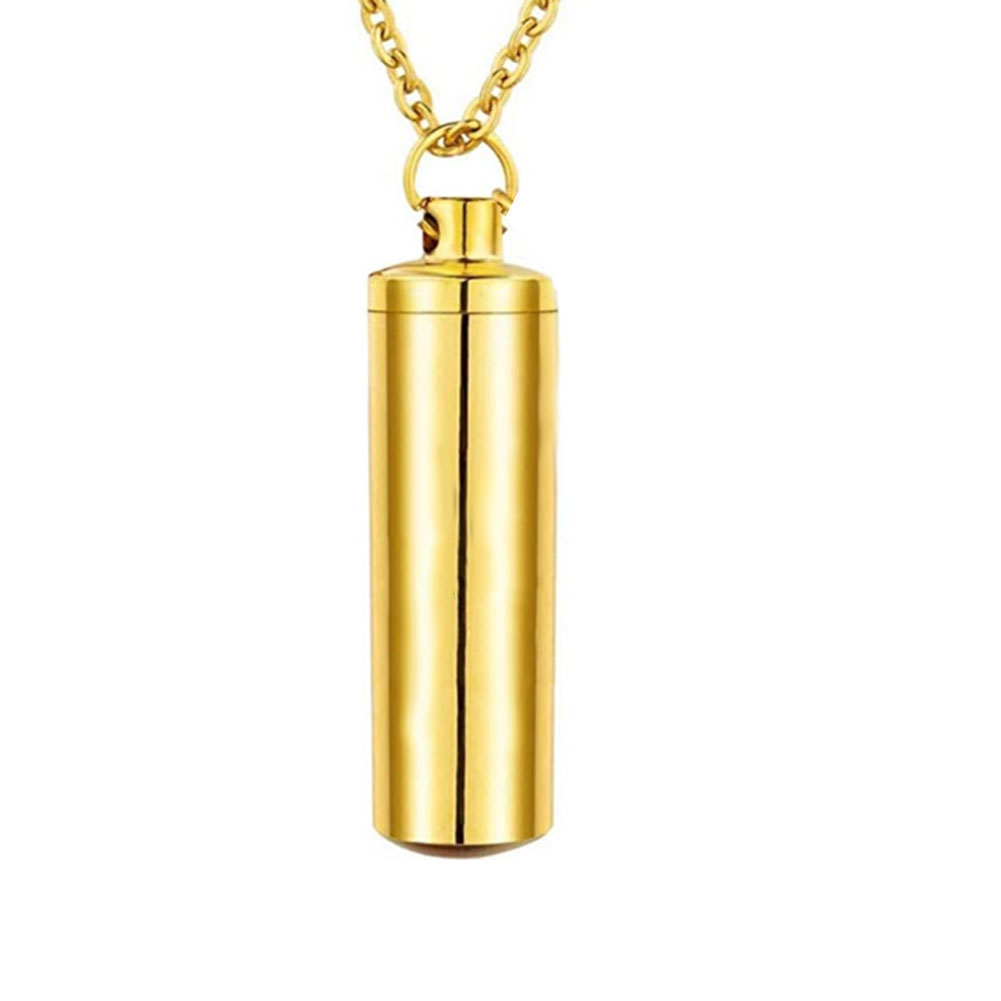 3 Colors Stainless Steel Holder Cylinder Ashes Urn Pendant Cremation Memorial Keepsake Necklace Jewelry