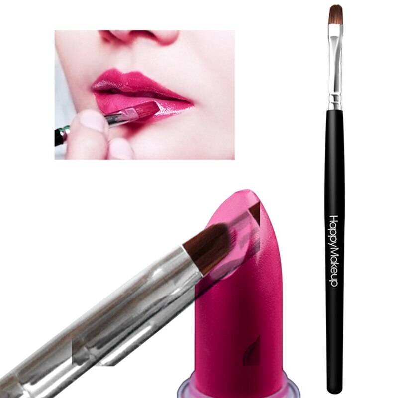 Brocha para maquillaje, manija de plástico de nailon, brocha para base de maquillaje en forma de ventilador, brocha para cejas, pincel cosmético para labios, herramientas