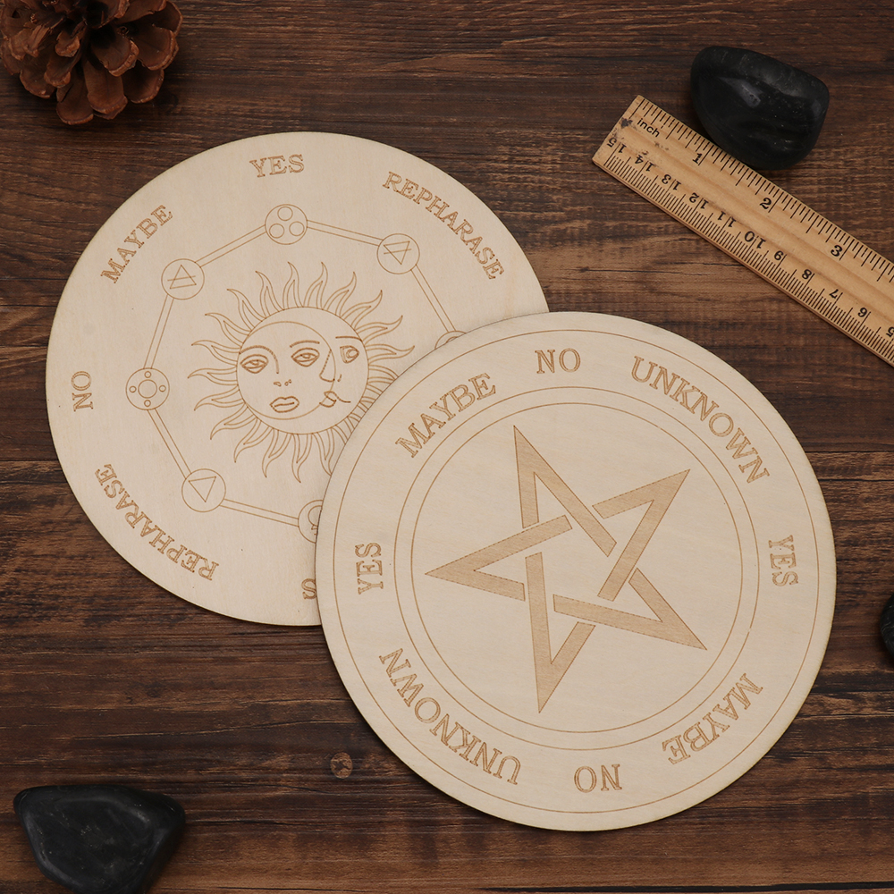 Houten Slice Slinger Board Met Sterren Zon Maan Voor Waarzeggerij Message Board Houten Hanger Pendulum Wall Art Home Decor