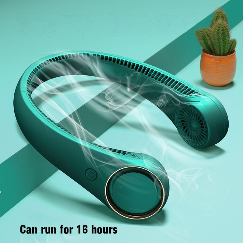 Neck Fan Rechargeable USB LED Portable Personal Cooler Hanging Neck Battery AC