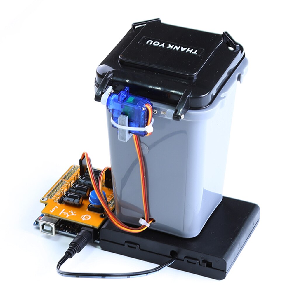 DIY Automatic Trash Can Robot Toy STEM Educational Robot Toy for Teens