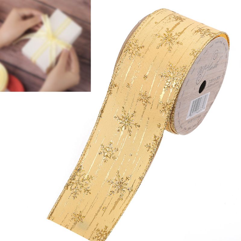 10 meter glitter sneeuwvloklint voor kerstboomversiering op  m0xd