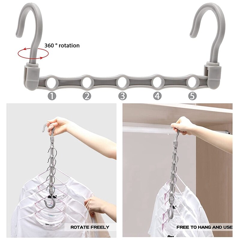 Nieuw Closet Organizer Sterker Kast Organisatoren En Opslag Kleerhanger Met 5 Gaten Closet Opslag Voor Zware Kleren