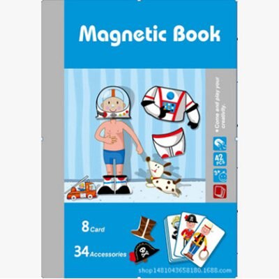 Wooden Magnetic Puzzle Board - Face Changing Expression Game - Educational Toy for Kids: Black