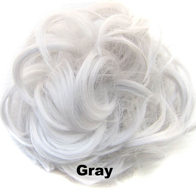 Jeedou Synthetic Messy Hair Bun Chignon Donut Pad Elastic Hair Rope Rubber Band Hairpiece