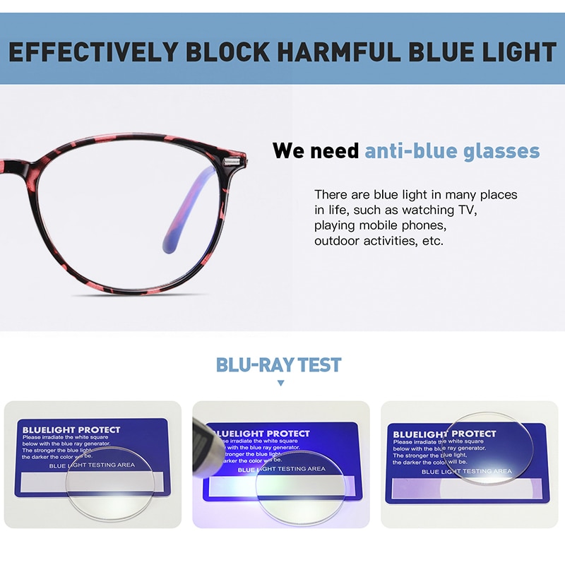 AOFLY BRAND Round Blue Light Blocking Glasses Women Men Myopia Prescription Eyeglasses Alloy Temple Optical Eyewear Frame