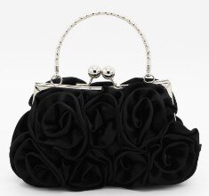 DAIWEI Saco Flor Saco Da Noiva Bolsa Saco Da Forma Da Noite das Mulheres vestido Cheio vestido de Festa de Casamento bolsa Clutch Mulheres flor Presente saco: black