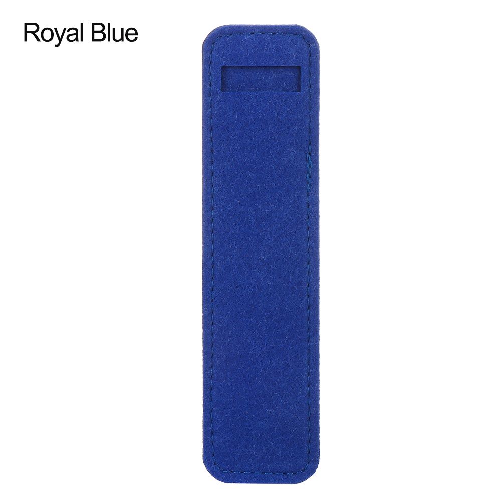 Pure Color Felt Pen Pouch Holder Single Hole Roller Ballpoint Fountain Pens Pencil Case Pen Bags School Office Stationery: Royal Blue
