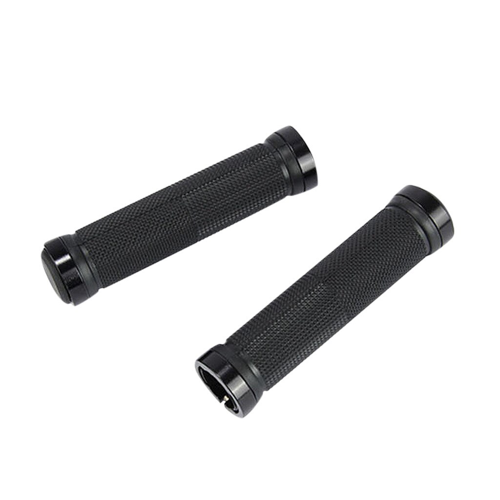 1 pair MTB Road Cycling Handlebar Grips Anti-Skid Rubber Bicycle Grips Mountain Bike Lock On Bicycle Handlebars End Grips: Black