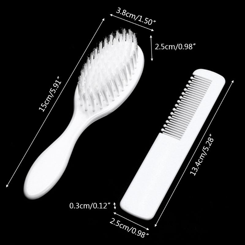 2 Pcs Baby Hair Brush Comb Set for Newborns Toddlers Infant Safety Scalp Massage M89C